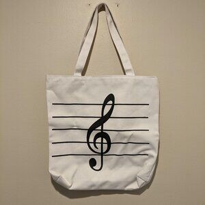 Music Notes Handbag Canvas Tote Bag – Shoulder Shopping / Grocery Bag